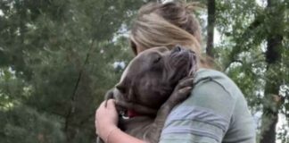 donna abbraccia cane