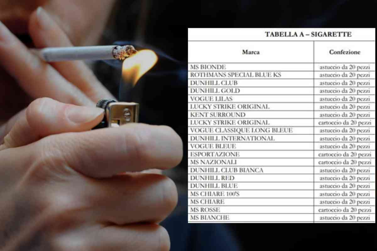 Aumento prezzi sigarette